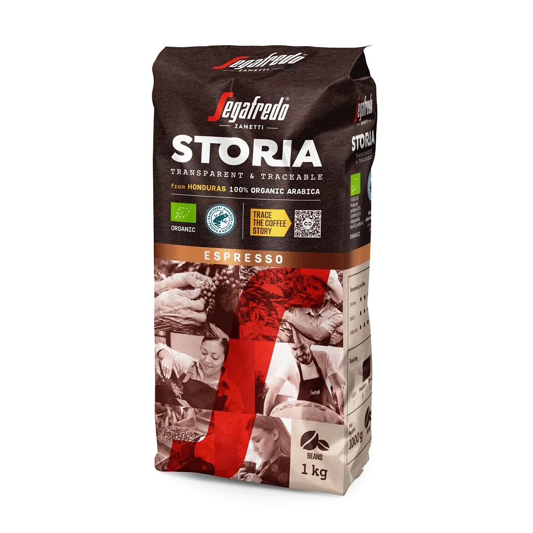 SEGAFREDO STORIA HONDURAS ARABICA ORGANIC KAFIJAS PUPIŅAS 1KG RFA