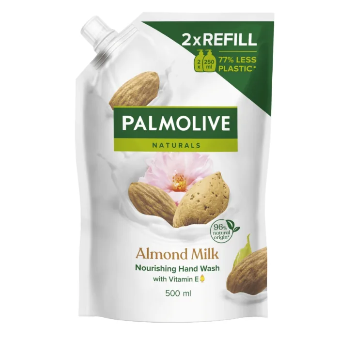 ŠĶIDRĀS ZIEPES PALMOLIVE NATURALS ALMOND REFILL 500ML