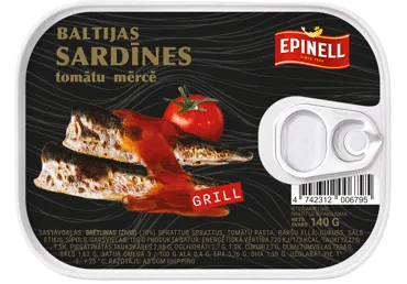 GRILĒTAS SARDĪNES TOMĀTU MĒRCĒ BRIIS 140G