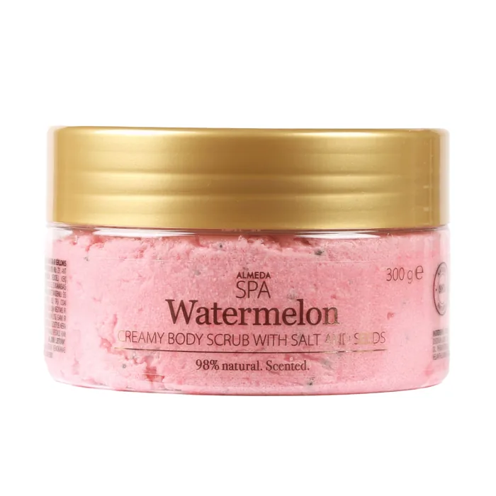 ĶERMEŅA SKRUBIS ALMEDA SPA WATERMELON, KRĒMVEIDA AR SĀLI UN SĒKLIŅĀM 300G