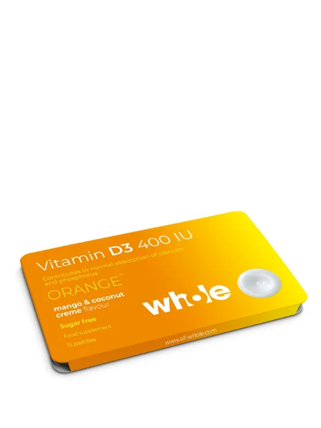 Whole vitamīnu pastilas - D3 vitamīns, 15 gb.