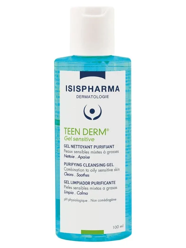 Isispharma Teen Derm Sensitive attīrošs gels taukainai ādai, 100 ml