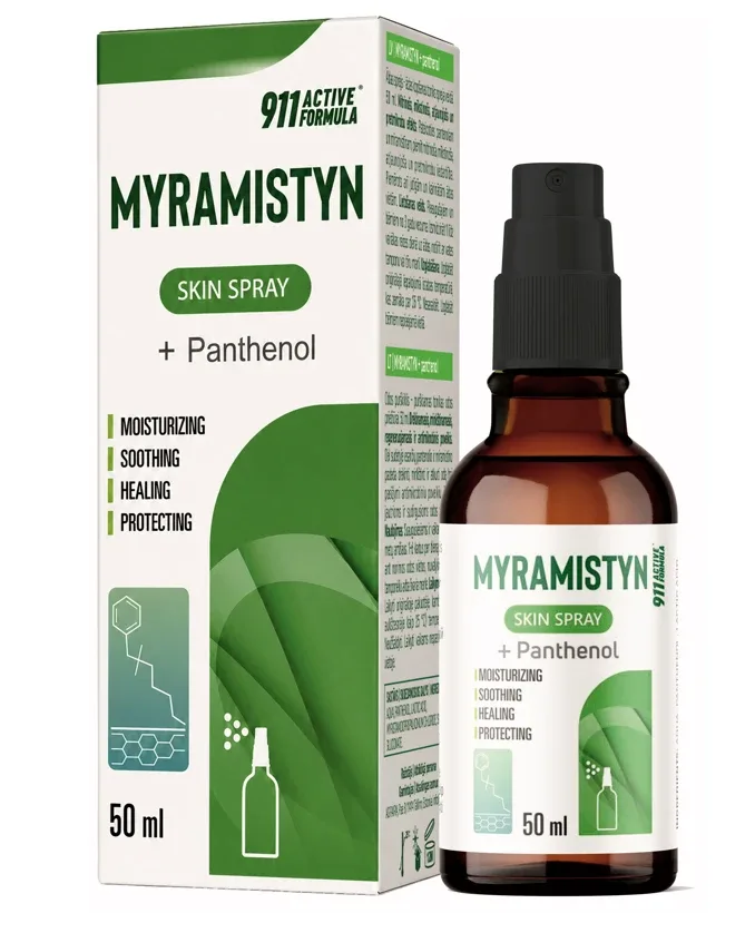911 Active Formula Myramistin + panthenol ādas sprejs, 50 ml