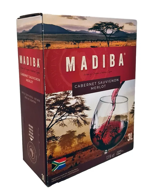Sarkanvīns Madiba Cabernet Sauvignon/merlot, bib, sauss, 13%-13,5%, 3 l