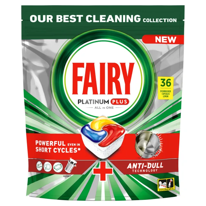 TRAUKU MAZGĀŠANAS KAPSULAS FAIRY PLATINUM PLUS LEMON 36GAB.