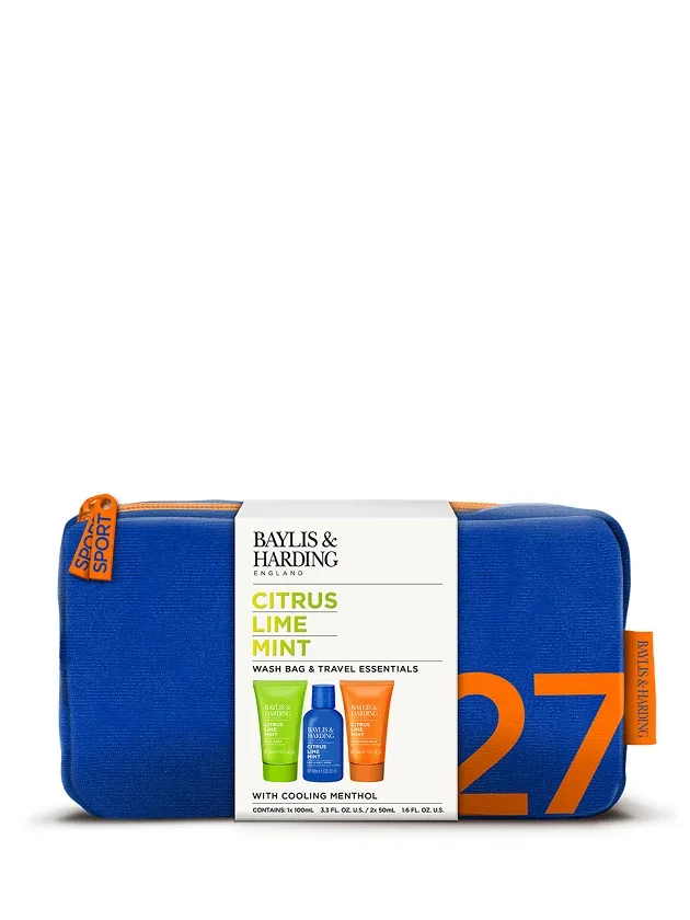 Baylis & Harding Citrus Lime & Mint men's wash bag dāvanu komplekts
