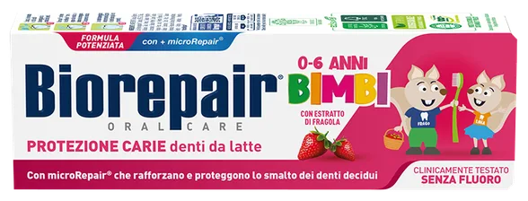 Biorepair Kids (zemeņu, 0-6 g.) zobu pasta, 50 ml