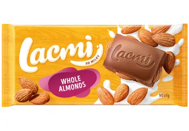 PIENA ŠOKOLĀDE LACMI AR VESELAM MANDELĒM 90G