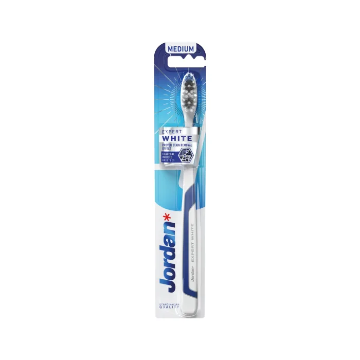 ZOBU BIRSTE JORDAN EXPERT WHITE, VIDĒJI MĪKSTA