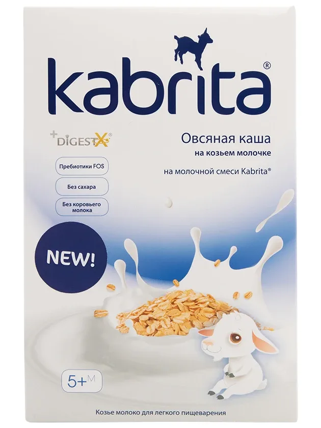 Kabrita auzu pārslu biezputra uz kazas piena pamata bērniem no 5 mēnešu vecuma, 180 g