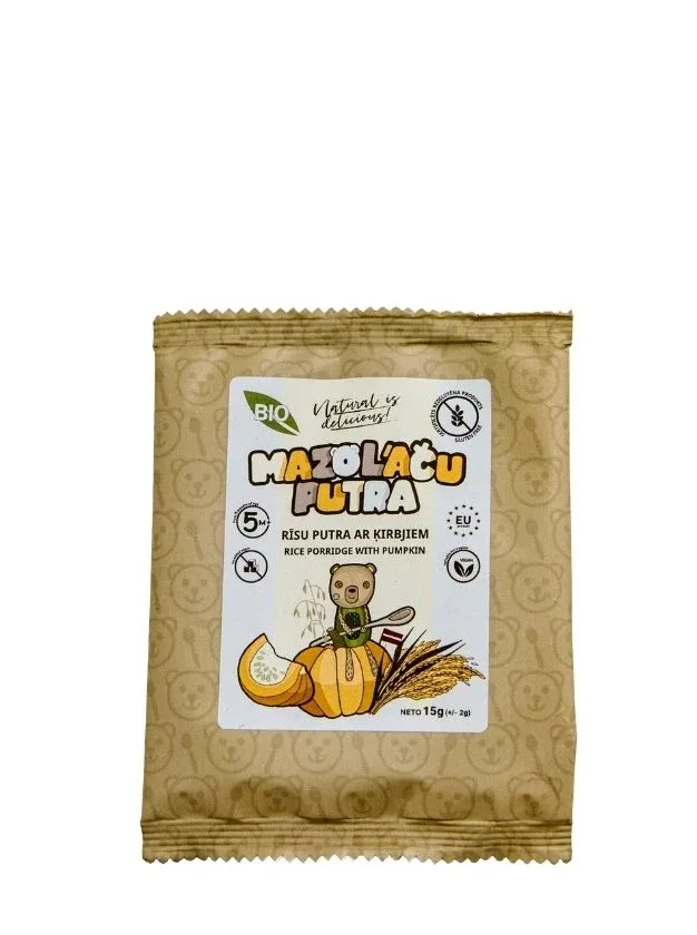 Mazo Lāču Putra BIO rīsu putra ar ķirbjiem 5 m+ (bezglutēna), 15 g