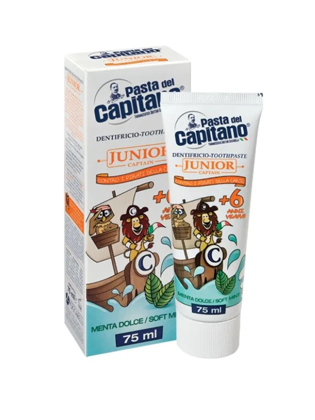 Pasta del Capitano детская зубная паста-гель мягкая мята 6+, 75 мл