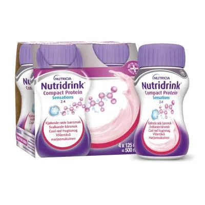 Nutridrink Compact Protein Sensations ar atsvaidzinošo sarkano augļu garšu 125 ml N4