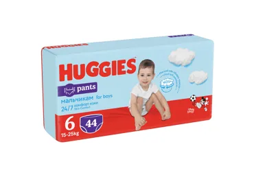 AUTIŅBIKSĪTES HUGGIES BOY S6 15-25KG 44GAB.