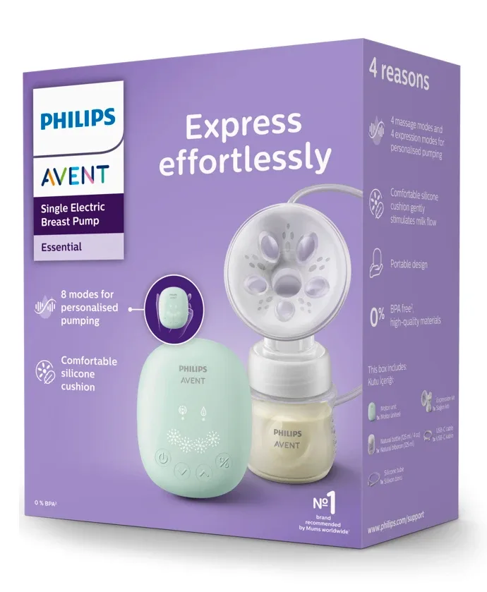 Philips Avent elektriskais krūts piena sūknis ar pudelīti