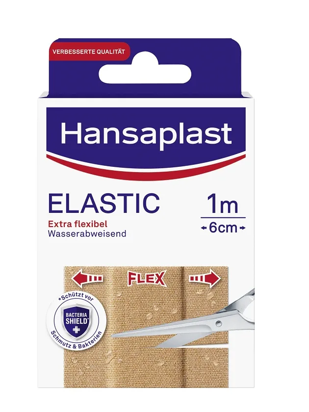Hansaplast Elastic elastīgi ar īpaši spēcīgu fiksāciju 1 m X 6 cm, 1 gb.