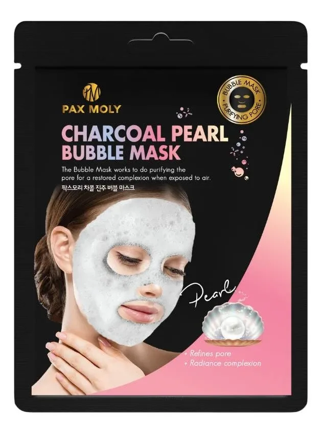 Pax Moly Charcoal Pearl burbuļu sejas maska, 22 g