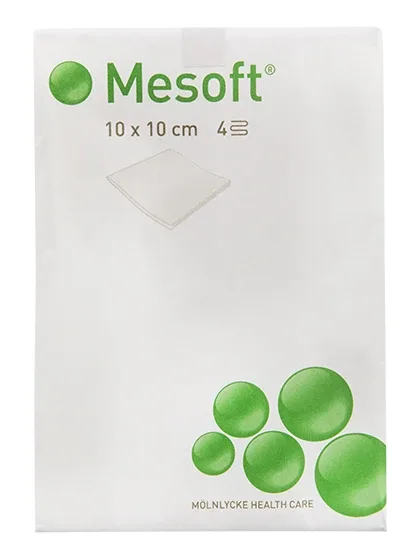 Mesoft ķirurģiskās salvetes 10 x 10 cm, 100 gb.