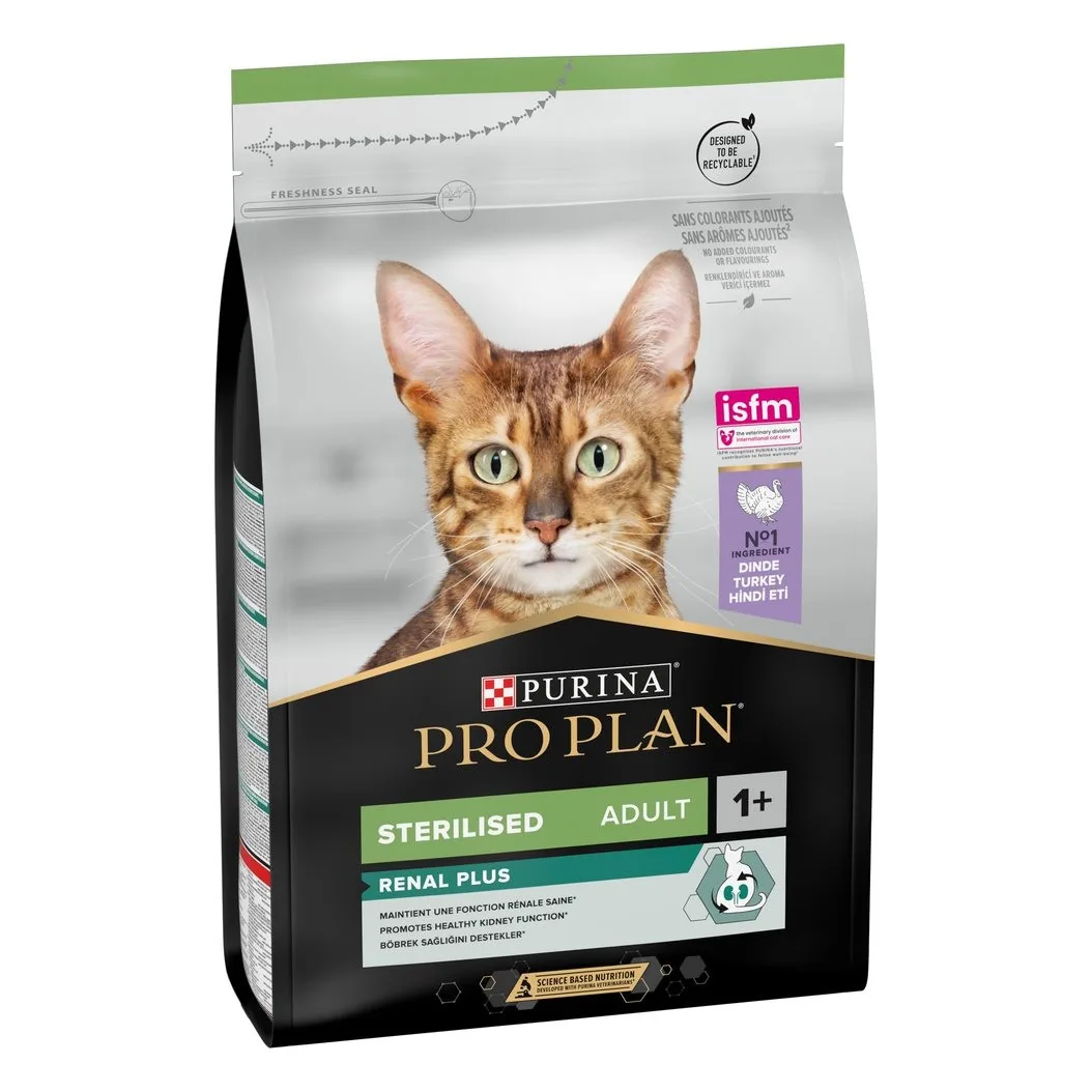 SAUSĀ BARĪBA KAĶIEM PRO PLAN STERIL RENAL, AR TĪTARA GAĻU, 3KG