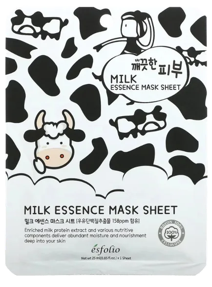 Esfolio Pure Skin Milk essence auduma sejas maska, 1 gab.