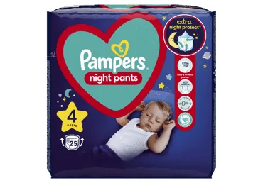 AUTIŅBIKSĪTES BIKSĪTES PAMPERS NAKTS S4 9-15KG 25GB.