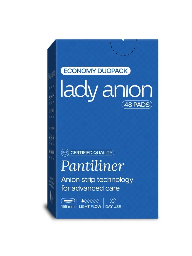 Lady Anion Pantiliner ikdienas lietošanas plānie ieliktnīši, 48 gb.
