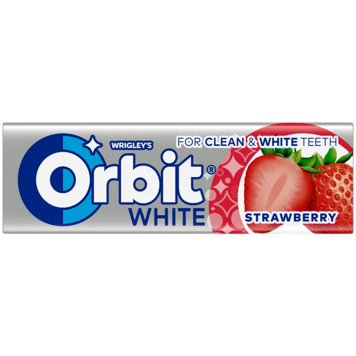 KOŠĻĀJAMĀ GUMIJA ORBIT WHITE AR ZEMEŅU GARŠU 14G