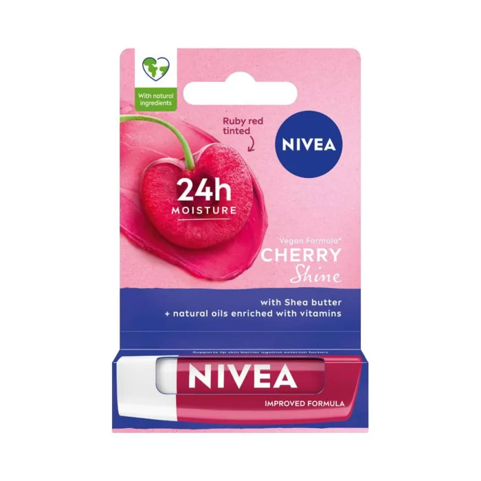 LŪPU KOPŠANAS LĪDZEKLIS NIVEA CHERRY SHINE SIEVIETĒM 4.8G