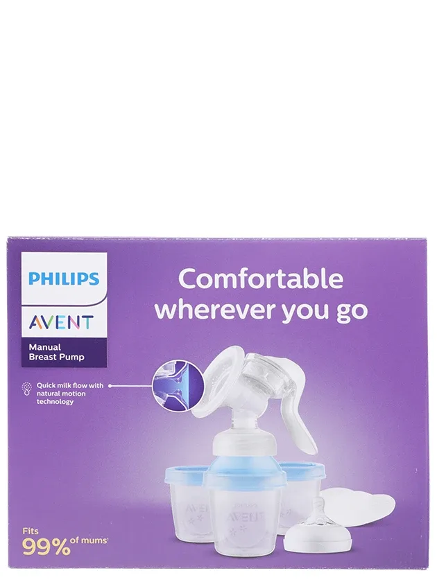 Philips Avent Lotus manuālais krūts piena sūknis ar trauciņiem, 1GB.