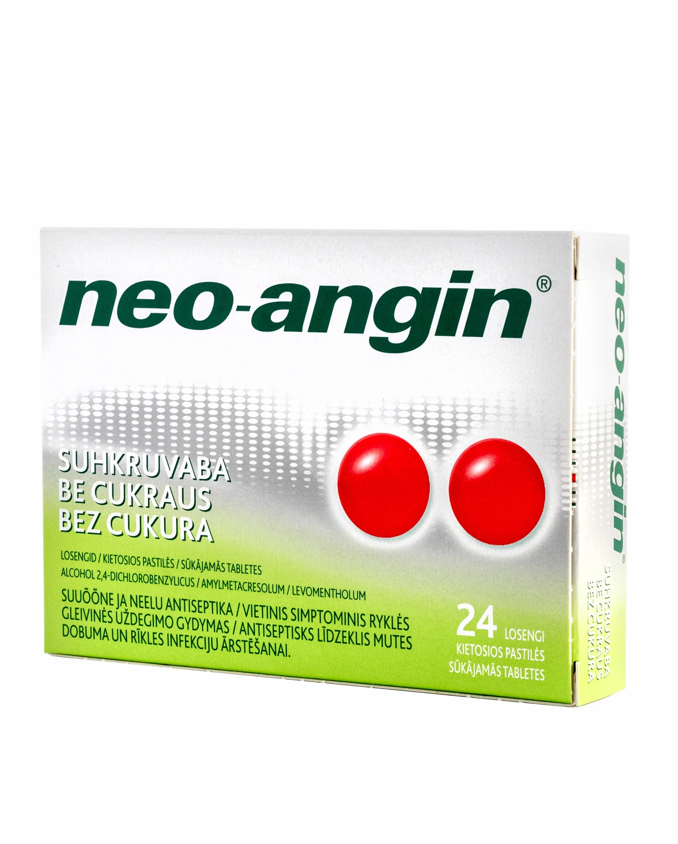 Neo-angin bez cukura, 24 tabletes