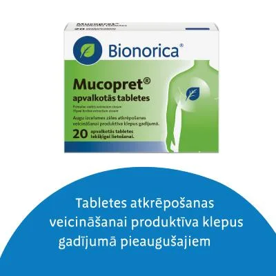 Mucopret 60 mg/160 mg apvalkotās tabletes N20
