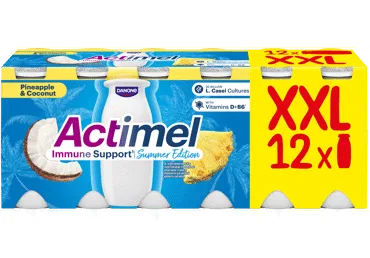 JOGURTA DZĒRIENS ACTIMEL ANANASU-KOKOSRIEKSTU 12X100G