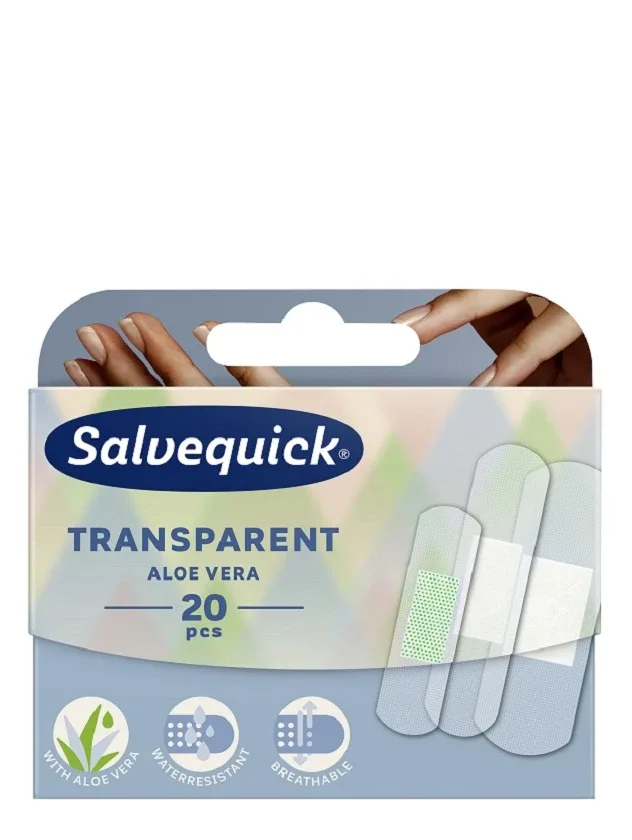 Salvequick Transparent Aloe Vera plāksteru komplekts, 20 gb.