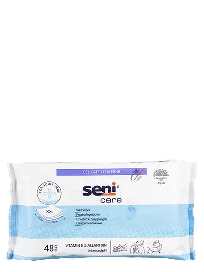 Seni Care mitrās salvetes ar vitamīnu E un alantoīnu, XXL, 48 gb.