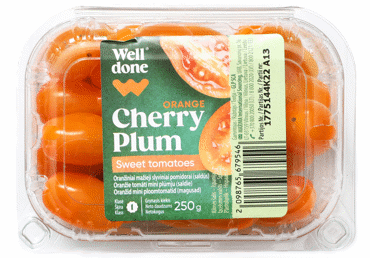 TOMĀTI PLŪMES MINI WELL DONE ORANŽI 250G