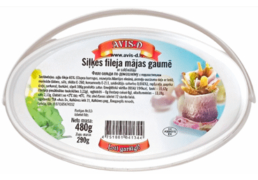 SIĻĶU FILEJEJAS GABALIŅI MĀJAS GAUMĒ AVIS-D 480G