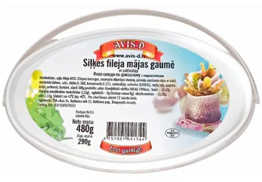 SIĻĶU FILEJEJAS GABALIŅI MĀJAS GAUMĒ AVIS-D 480G
