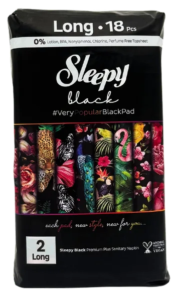 Sleepy Black Long higiēniskās paketes, 18 gab.