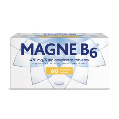 Magne B6 (magnijs) 470 mg/5 mg apvalkotās tabletes N60