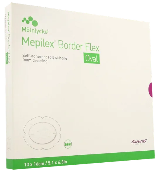 Mepilex Border Flex Oval 13 x 16 cm plāksteri, 5 gab.