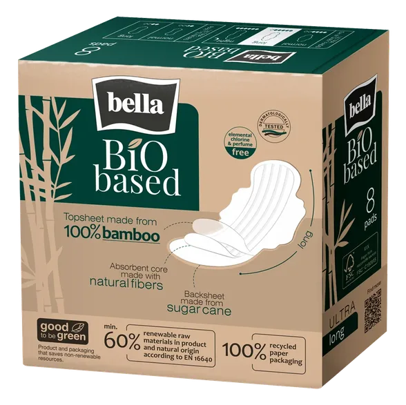 Bella BIO Based Long higiēniskās paketes, 8 gab.