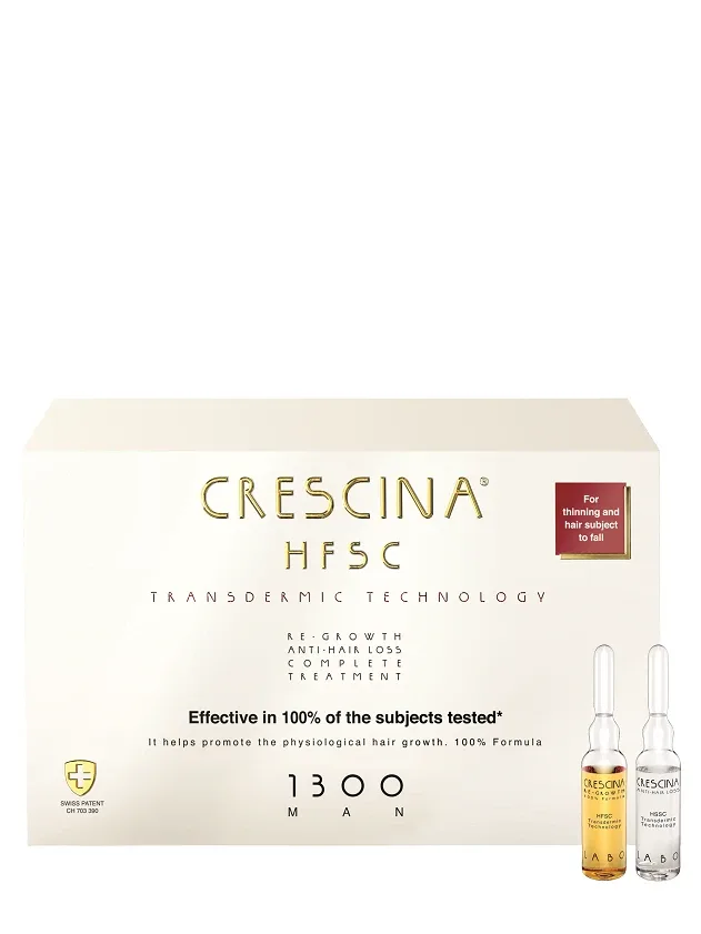 Crescina ampulu komplekss pret matu izkrišanu vīriešiem intensitāte 1300, 20+20 gb.
