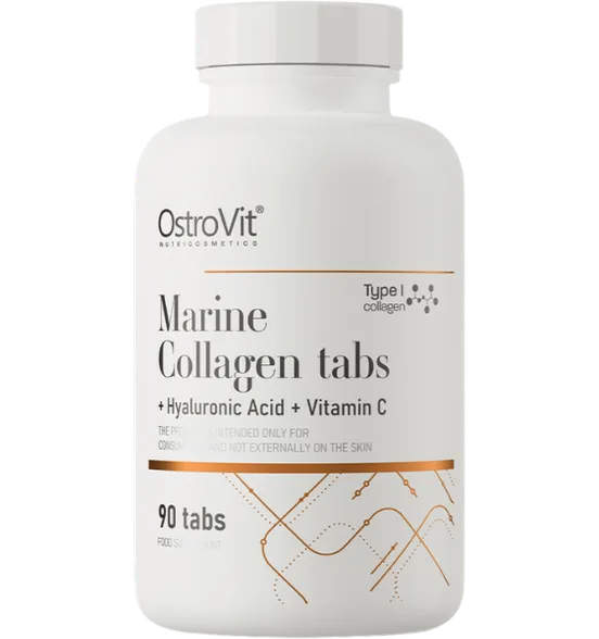Ostrovit Marine Collagen + Hyaluronic acid + vitamin C tabletes, 90 gab.