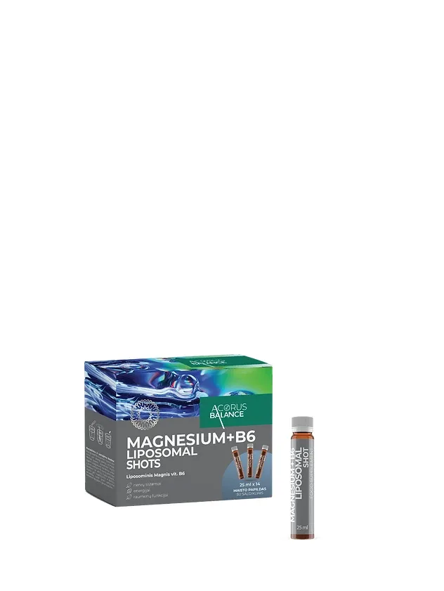Acorus Balance Magnesium + B6 Liposomal pudelītes, 14 x 25 ml