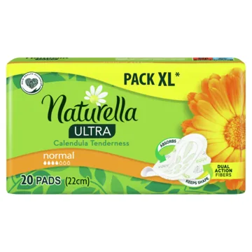 HIGIĒNISKĀS PAKETES NATURELLA ULTRA NORMAL CALENDULA, S1, 20 GAB.
