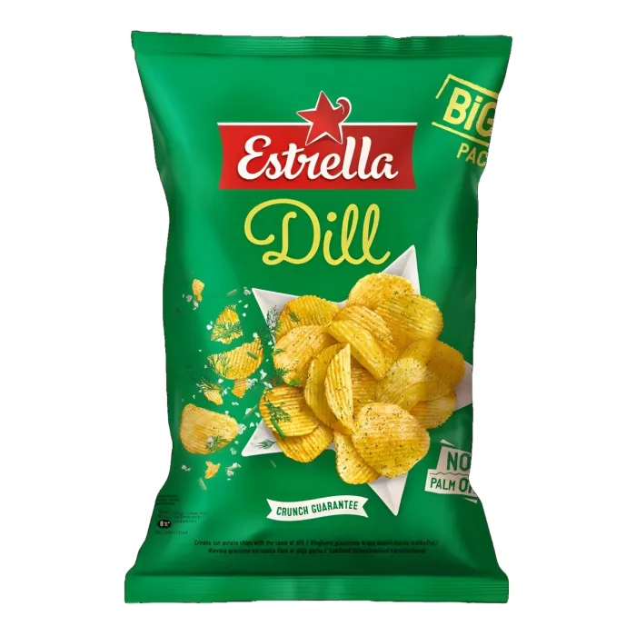 ČIPSI ESTRELLA AR DILLĒM, RIEVOTI, 180G