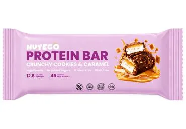 PROTEĪNA BATONIŅŠ CEPUMS UN KARAMELE NUTEGO 45G