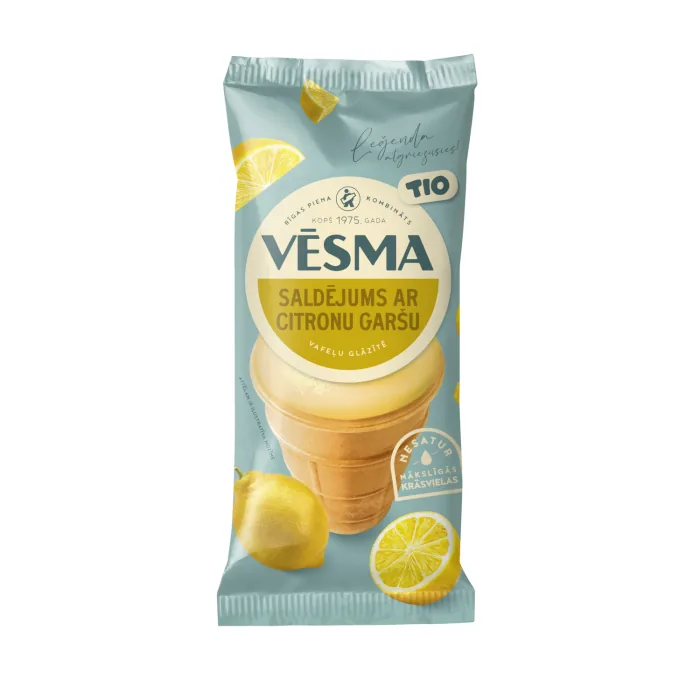 SALDĒJUMS TIO VĒSMA AR CITRONU GARŠU VAFEĻU GLĀZĪTĒ 120ML/75G