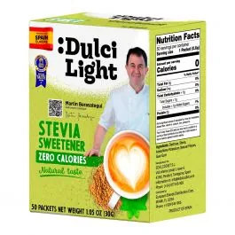 SALDINĀTĀJS AR STĒVIJU, STIENĪŠI DULCILIGHT STEVIA 50 GAB.