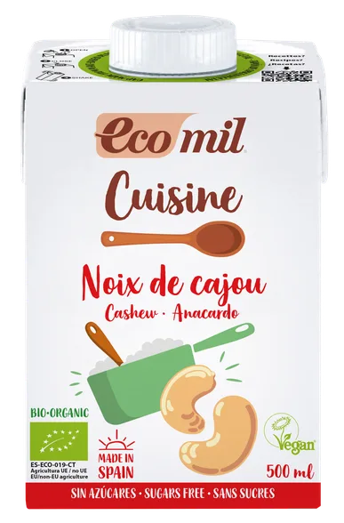 Ecomil BIO Cuisine Cashew kulinārijas krēms, 500 ml